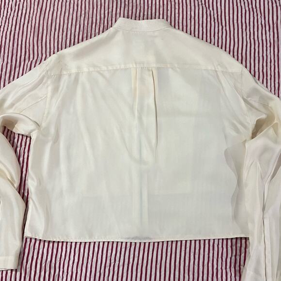 Rag & Bone Lily Silk Long Sleeve Blouse Vanilla Size S NWT - Picture 3 of 9